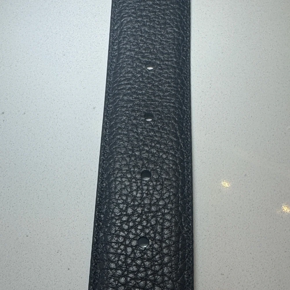 Ermenegildo Zegna Reversible Leather Belt Black & Grey Silver Buckle NWT - Picture 8 of 8